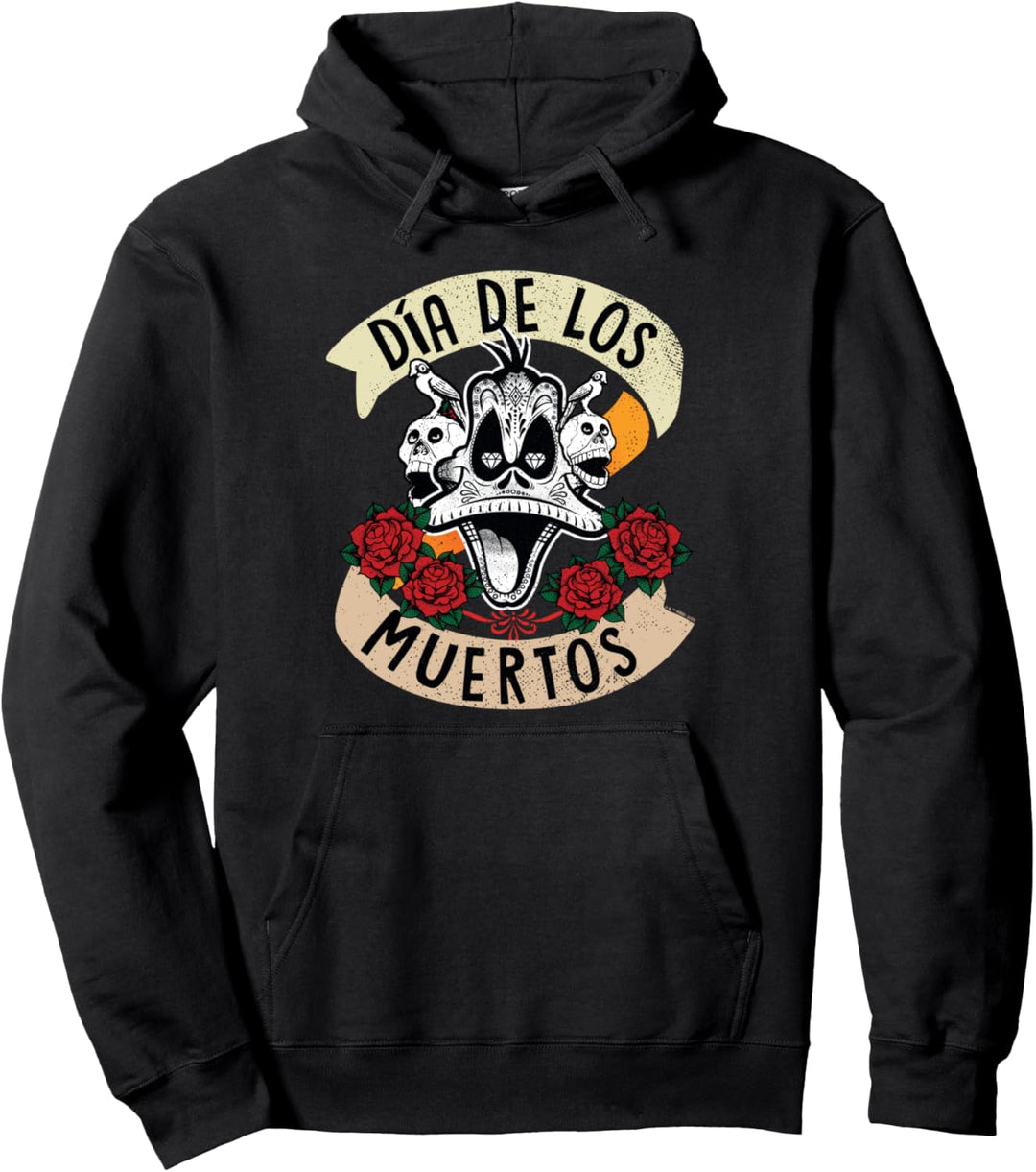 Looney Tunes Dia De Los Muertos Daffy Duck Skulls Halloween Pullover Hoodie