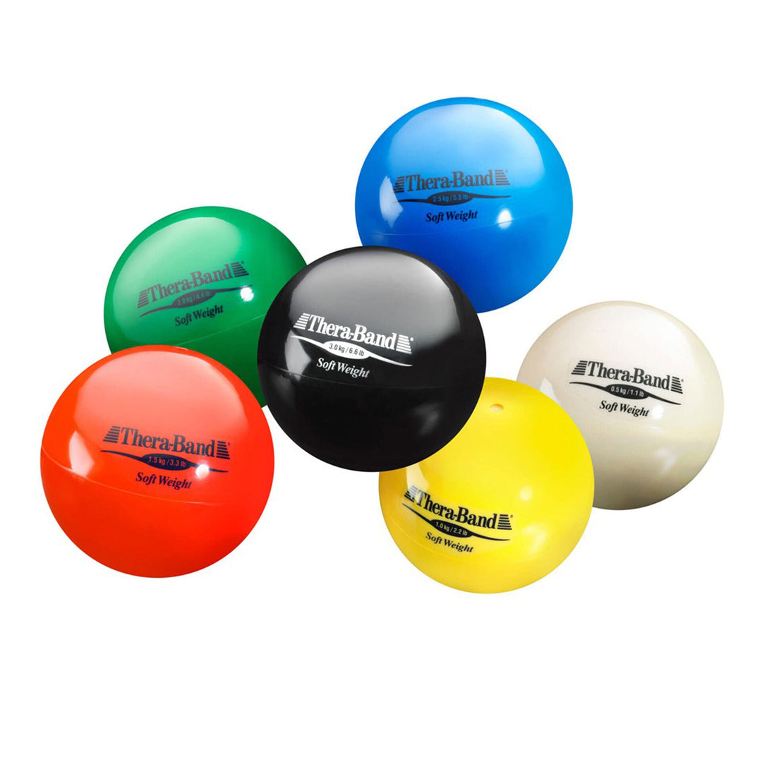 TheraBand Gewicht Soft Weight Set (6 Bälle) Mehrfarbig | 0,5-3,0 kg, OneSize