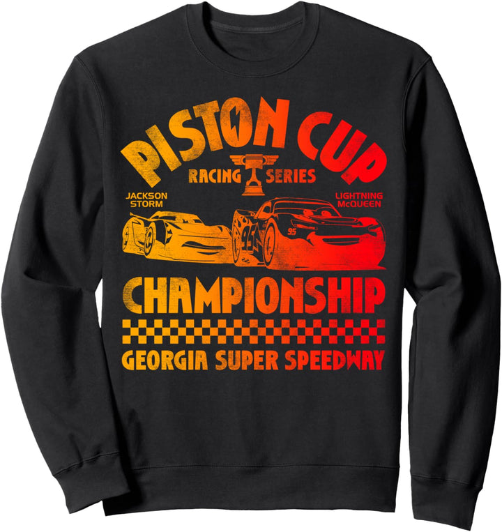 Disney Pixar Cars 3 McQueen And Storm Super Speedway Text Sweatshirt