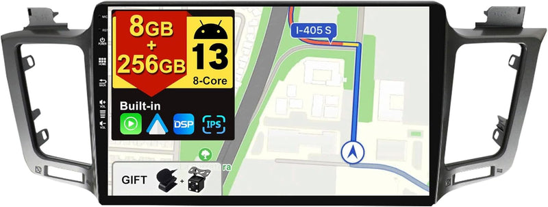 BXLIYER -[8G+256G, 8-Core]- Android 12 IPS Autoradio für Toyota RAV4 (2013-2018) - Kabellos CarPlay/