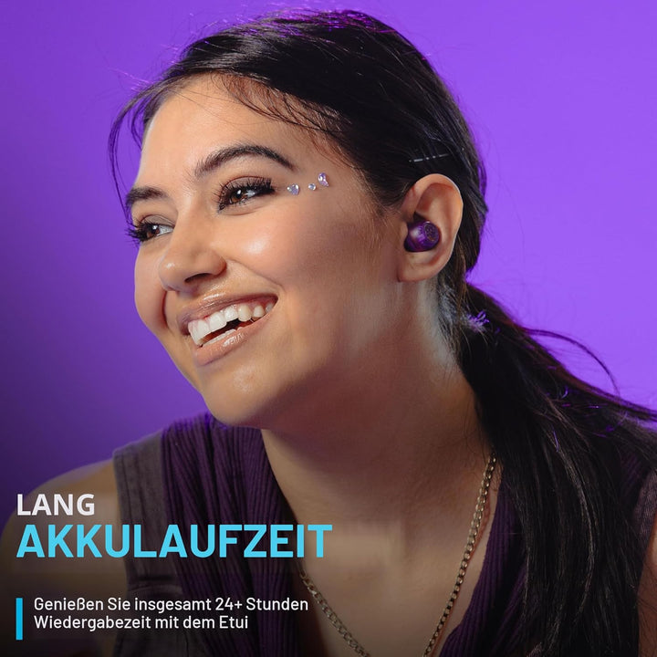 JLab Go Pop ANC In Ear Kopfhörer Bluetooth, Active Noise Cancelling kabellose Kopfhörer 24+ Std. Spi