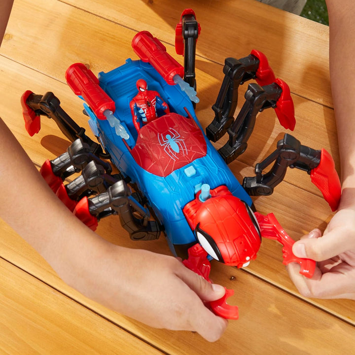 Marvel Spider-Man Krabbelspinne mit Wasserspritze, Superhelden-Spielzeug ab 4 Jahren, feuert Projekt