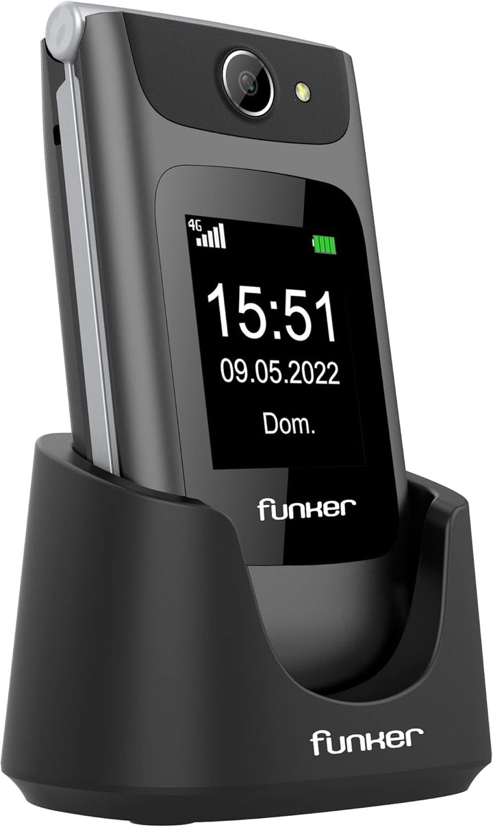 Funker C250 Comfort 4G - Klapphandy 4G für Senioren, Tasten und grosse Tasten, einfach zu bedienen,