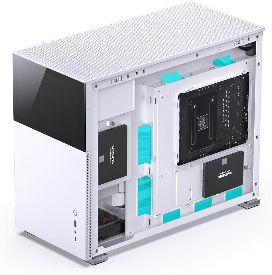 Jonsbo D31 Screen mATX Gehäuse, Tempered Glass - weiss