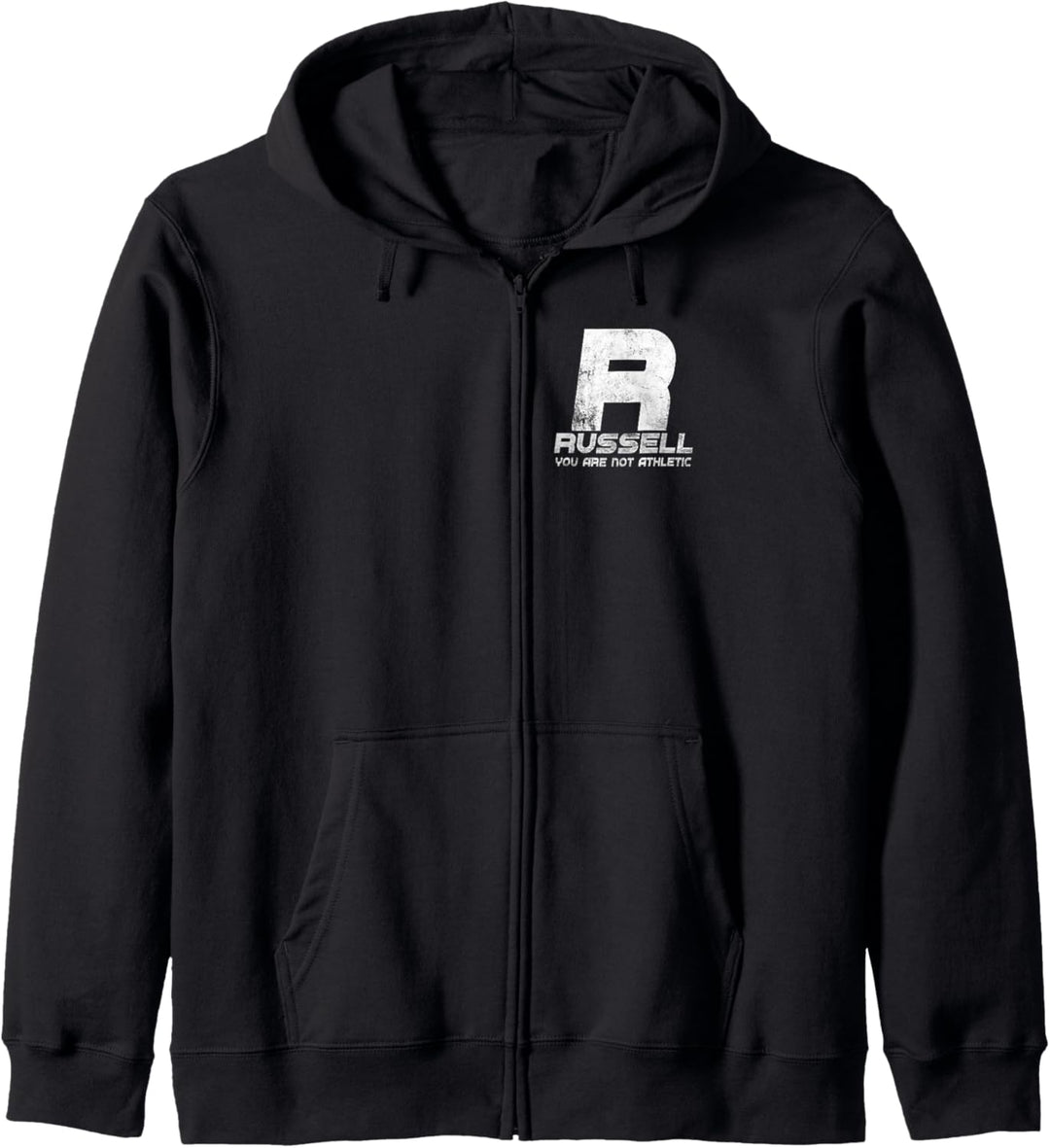 Russell You Are Not Athletic Lustige Linien Basketball Kapuzenjacke