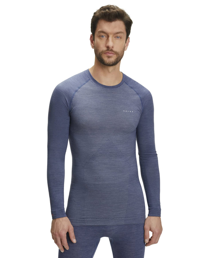 FALKE Herren Wool-Tech Light Round Neck Funktionsshirt Langarm warme und kalte Temperaturen Funktion