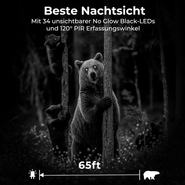 K&F Concept 48MP 4K WLAN Wildkamera handyübertragung, WiFi Wildkamera mit bewegungsmelder nachtsicht