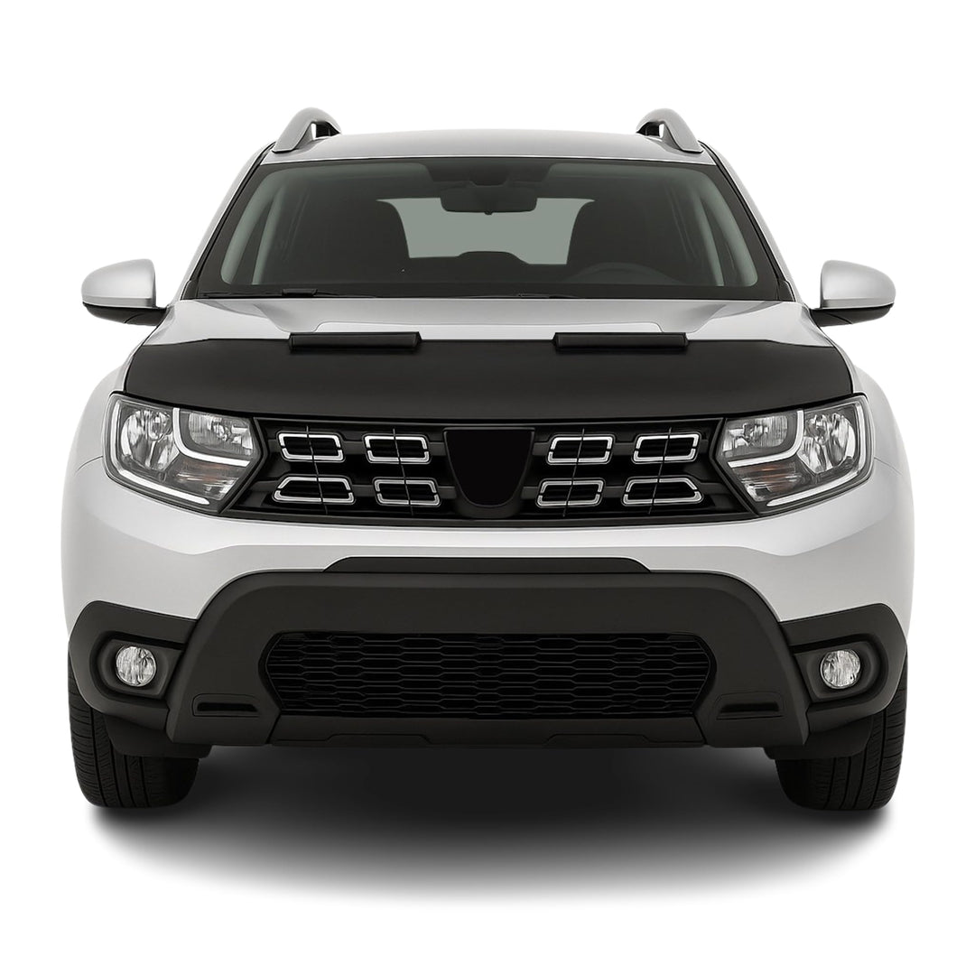 OMAC Haubenbra Steinschlagschutz Bonnet Bra kompatibel mit Dacia Duster 2018-2024 Schwarz Halb Schwa