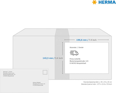 HERMA 10830 Recycling Etiketten, 100 Blatt, 199,6 x 143,5 mm, 2 Stück pro A4 Bogen, 200 Aufkleber, s