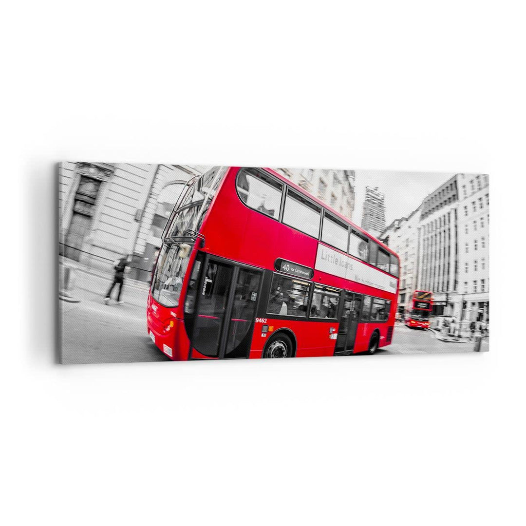 Wandbilder Dekoration Wohnzimmer Bus London Reise Tourismus Panorama Bilder auf Leinwand 120x50cm Le