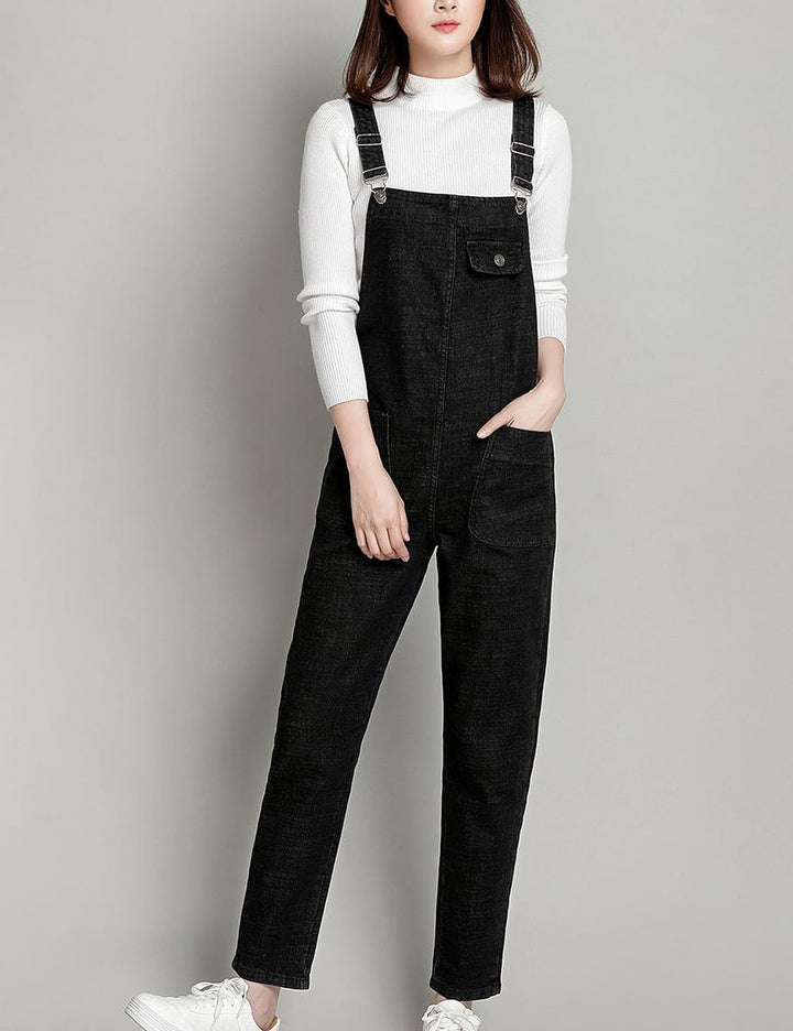 Vanchenl Damen Casual Loose Denim Latzhose Bib Verstellbare Jean Overalls Romper Jumpsuit Harem Hose