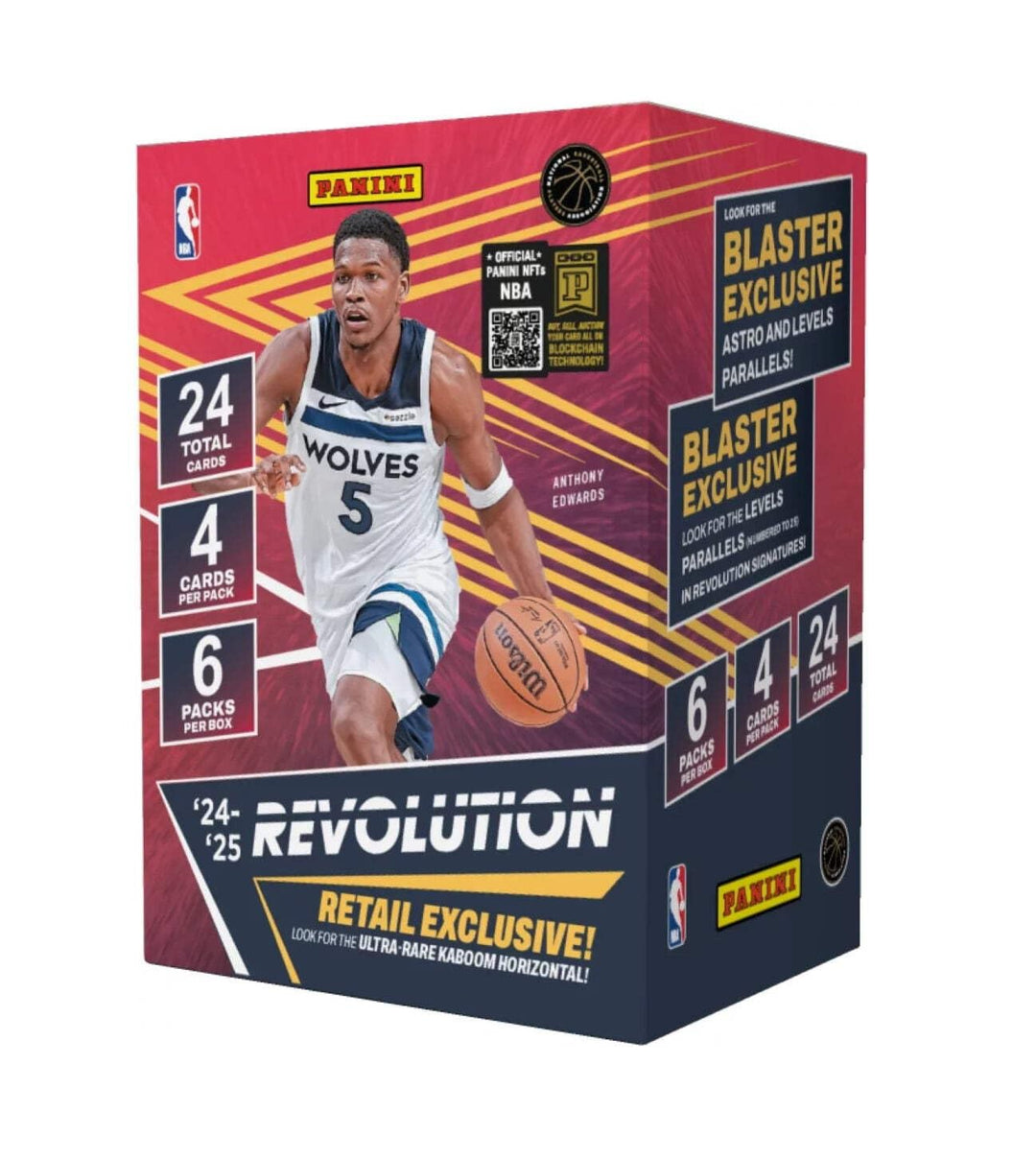 2024-25 Panini Revolution, NBA-Basketball-Blaster-Box, offizielle NBA-Sammelkarten, enthält Blaster-