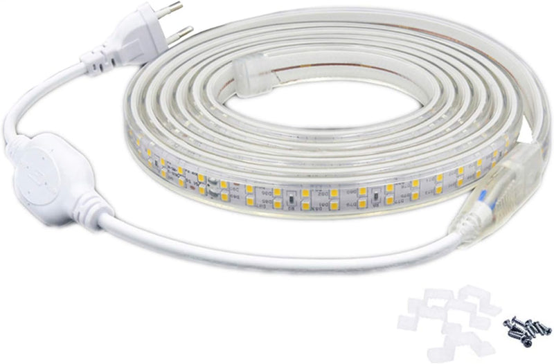 FOLGEMIR 20m LED Band – Kalt Weiss, 2835 SMD 180 Leds/m Streifen, 220V 230V helle Beleuchtung, IP65