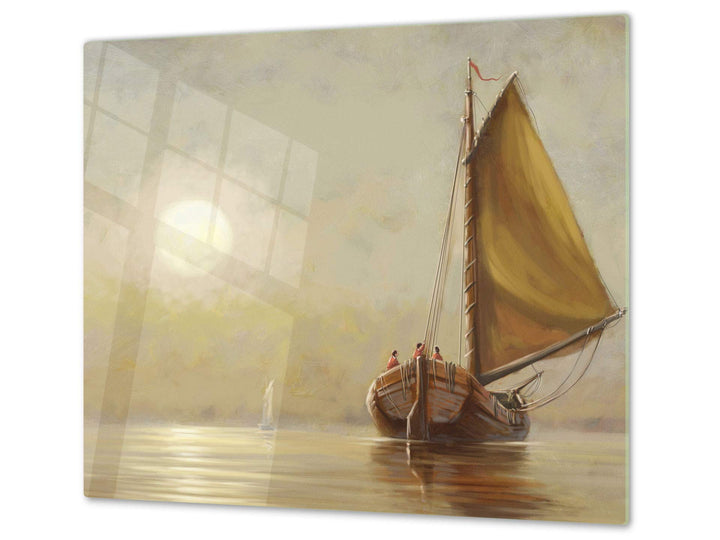 Küchenbrett aus Hartglas und Induktionskochplattenabdeckung – Schneideplatten SINGLE mit 60 x 52 cm