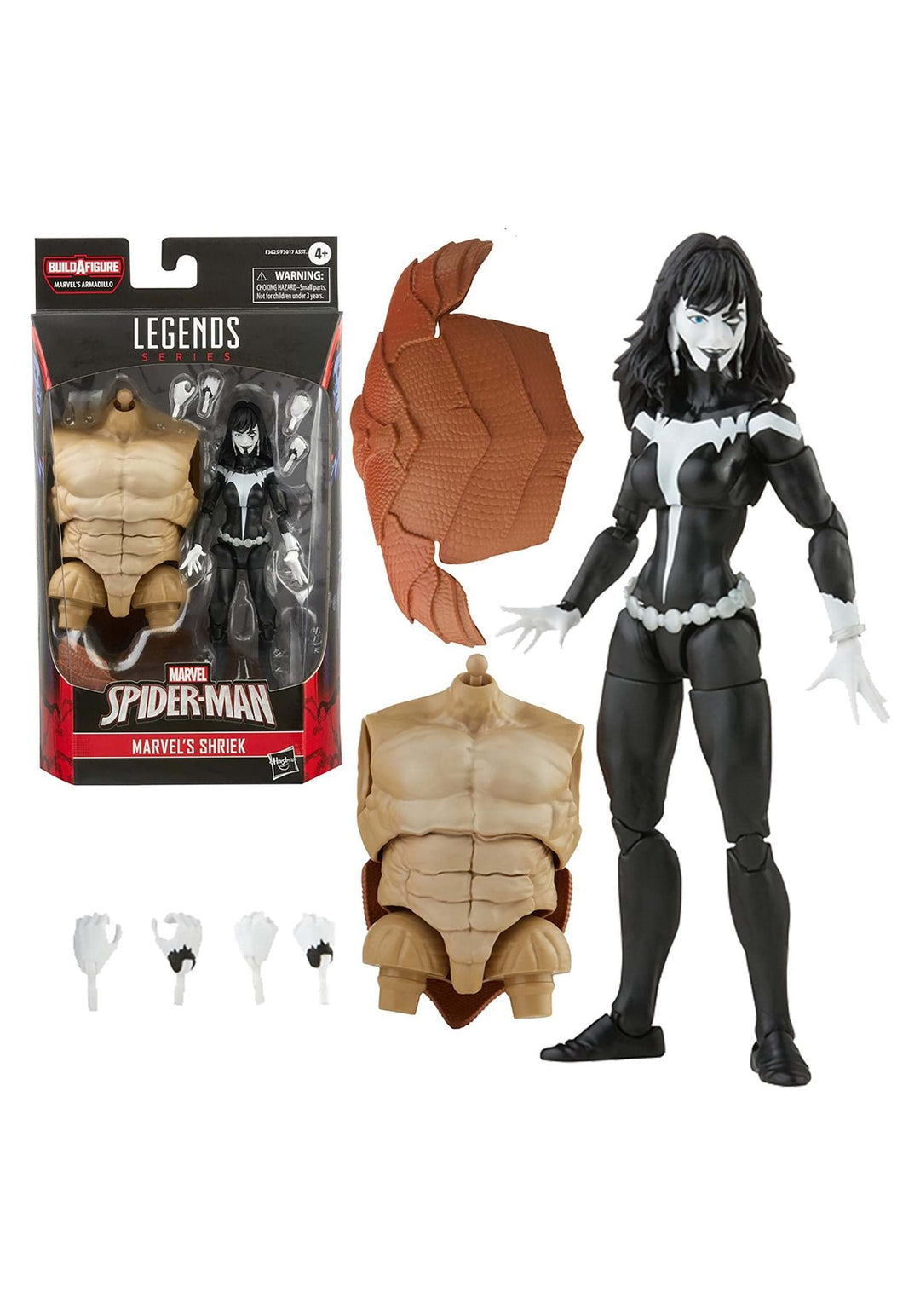 Spiderman F3025 Legends Serie Marvel 's Shriek 15,2 cm Sammelfigur Spielzeug und 4 Zubehörteile und