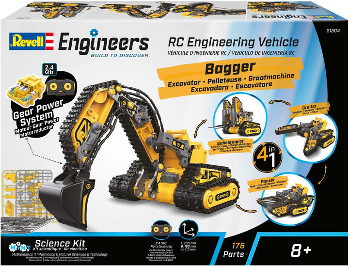 Revell Engineers I 4in1 Engineering Vehicle I Mit Fernsteuerung I 176 Teile I 4 Modellvarianten ohne