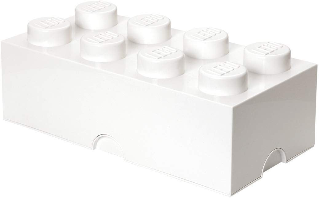 Room Copenhagen 40041735 LEGO Aufbewahrungsstein, 8 Noppen, Stapelbare Aufbewahrungsbox, 12 l, weiss