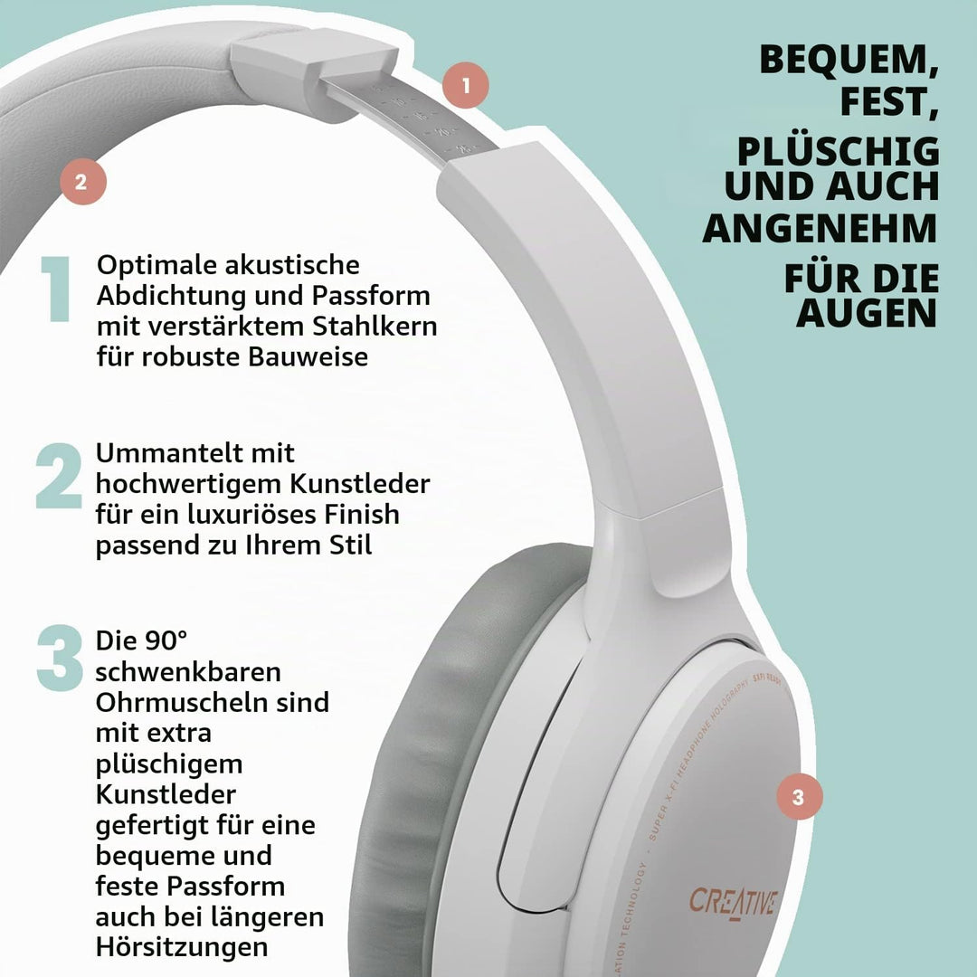 CREATIVE Zen Hybrid Wireless Over-Ear-Kopfhörer mit hybrider Active Noise Cancellation, Ambient Modu