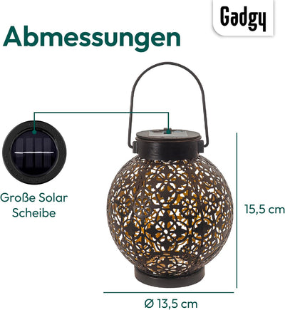 Gadgy Solarlaterne für Aussen Wasserdicht | 2 Stück Orientalische Laterne | Solar Laterne Outdoor |