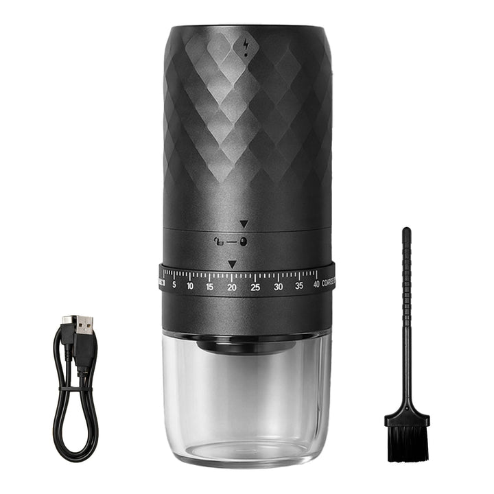 Elektrische Kaffeemühle, Tragbare Kaffeemühle mit 40 Einstellbarem Mahlgrad, Wiederaufladbare USB-C