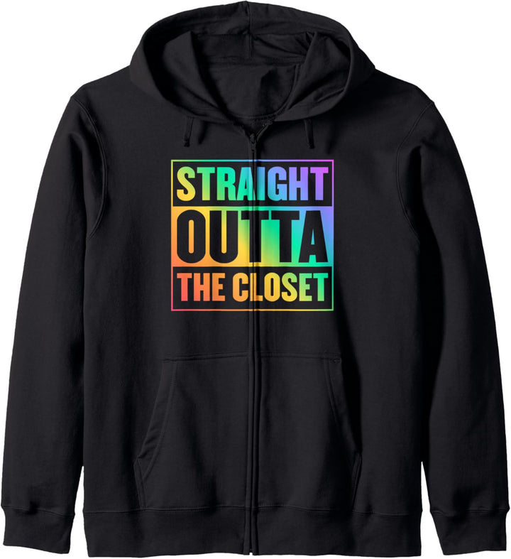 Straight Outta The Closet Funny Trendy LGBTQ Gay Pride Stuff Kapuzenjacke