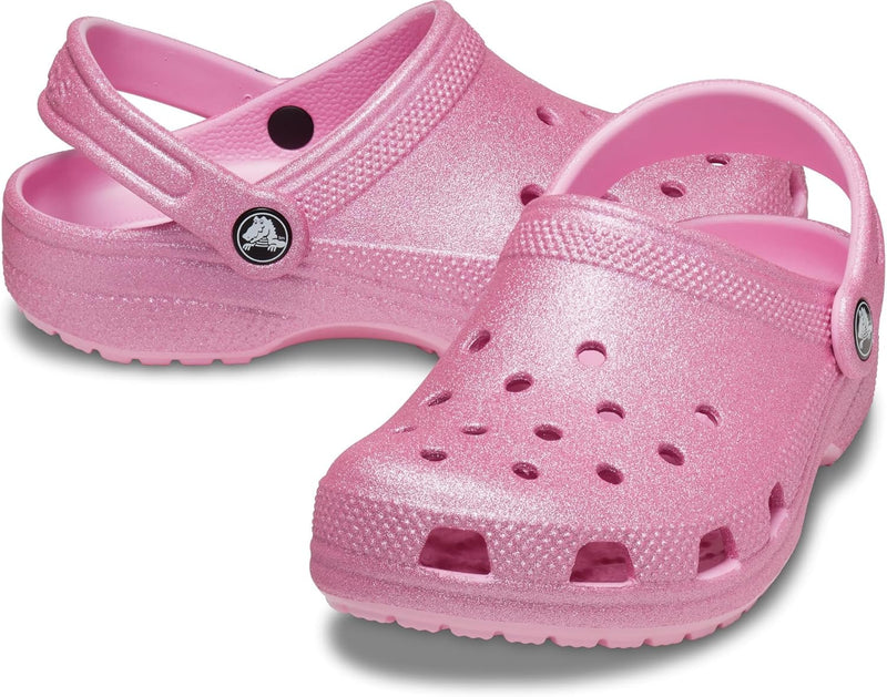 Crocs Unisex Kinder Classic Glitter Clog T, Rosa Tweed Glitzer