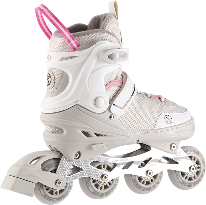 NILS EXTREME NH18188A 2-in-1 Inliner &amp; Schlittschuhe Grau-Rosa Grösse M (34–38) | Austauschbare Hock