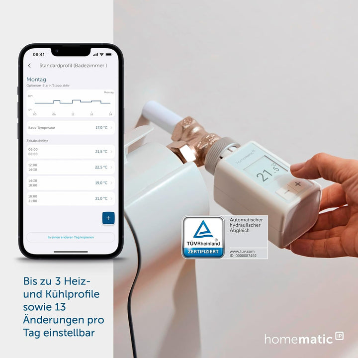 Homematic IP 3er Set Smart Home Heizkörperthermostat – Flex, digitaler Thermostat Heizung, Steuerung
