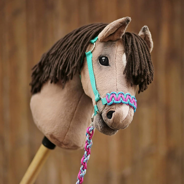 Hobby Horse Halfter Materialset aqua/pink (Anleitung separat erhältlich)