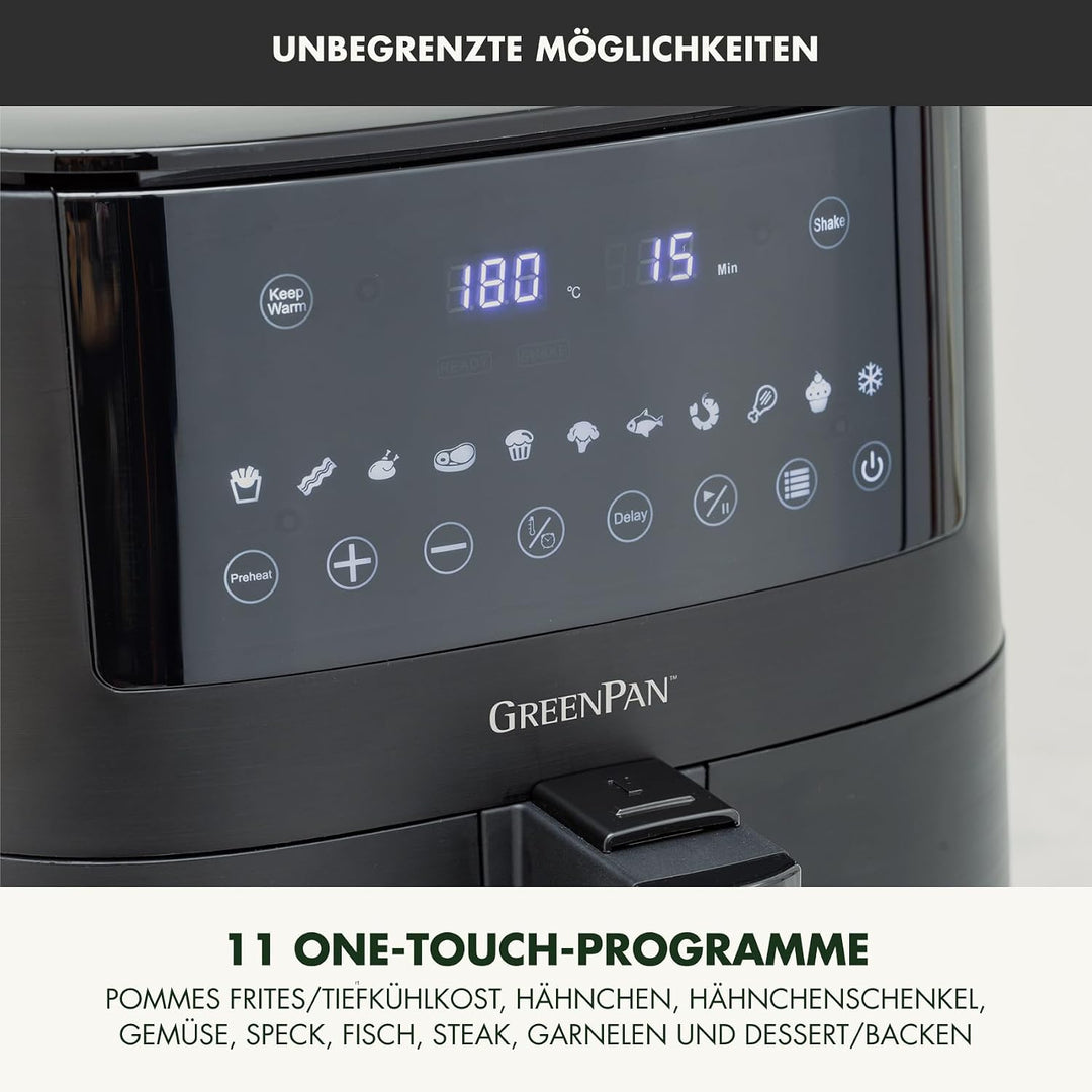 GreenPan Bistro 11-in-1 XL Air Fryer Backofen, 7,2 L, Antihaftbeschichteter Korb, Schnelles Aufheize