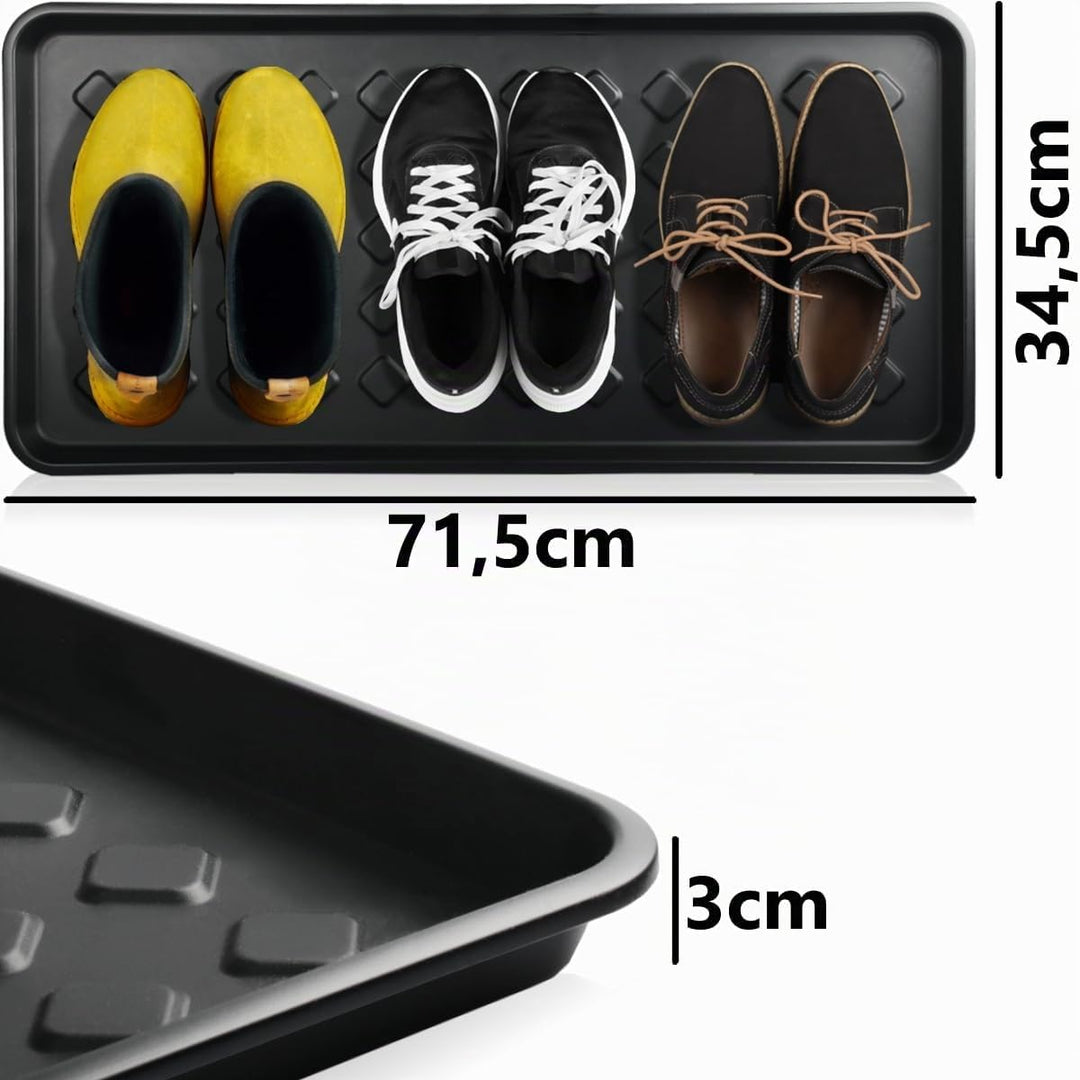 2X Schuhabtropfschale Schuhmatte 60 x 40 cm aus Kunststoff Schuhwanne Schuhablage mit erhöhtem Rand