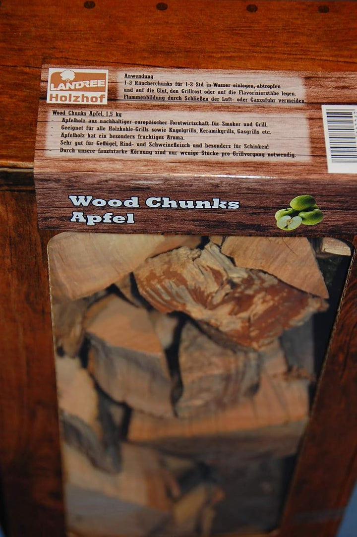 Landree Apfel Wood Chunks 1,5 kg Apfel - Apple, Räucherklötze, Räucherchunks, Smoking Chunks direkt