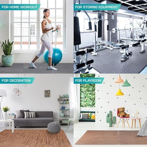 Yes4All 60x60 cm bis zu 11.1 m², Set 6/12/30 Puzzlematte Premium Schutzmatten Bodenschutz Bodenflies