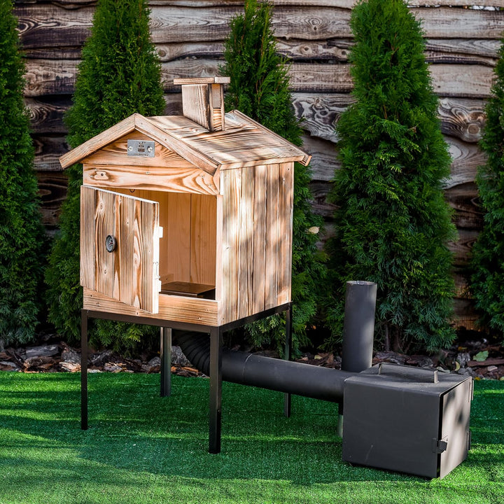 ADGO Modulare Smokerhouse 50cm, Holzräucherei aus Fichte, Holz Räucherei, Gartenräucherei, Tradition