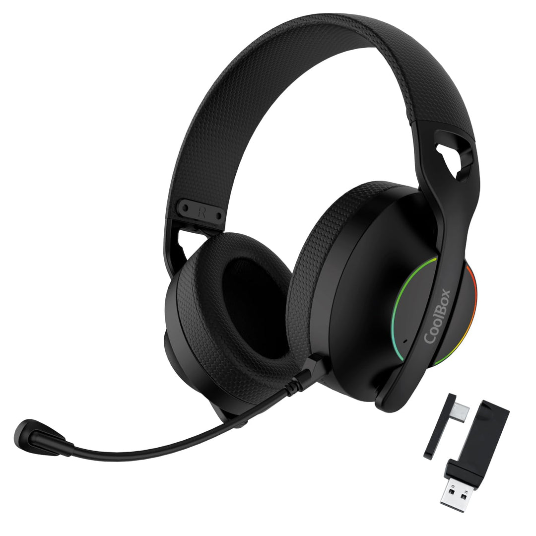 CoolBox WB01 Kabellose Gaming-Kopfhörer mit abnehmbarem Mikrofon für PS5, PS4, Switch, PC, 2,4 GHz,