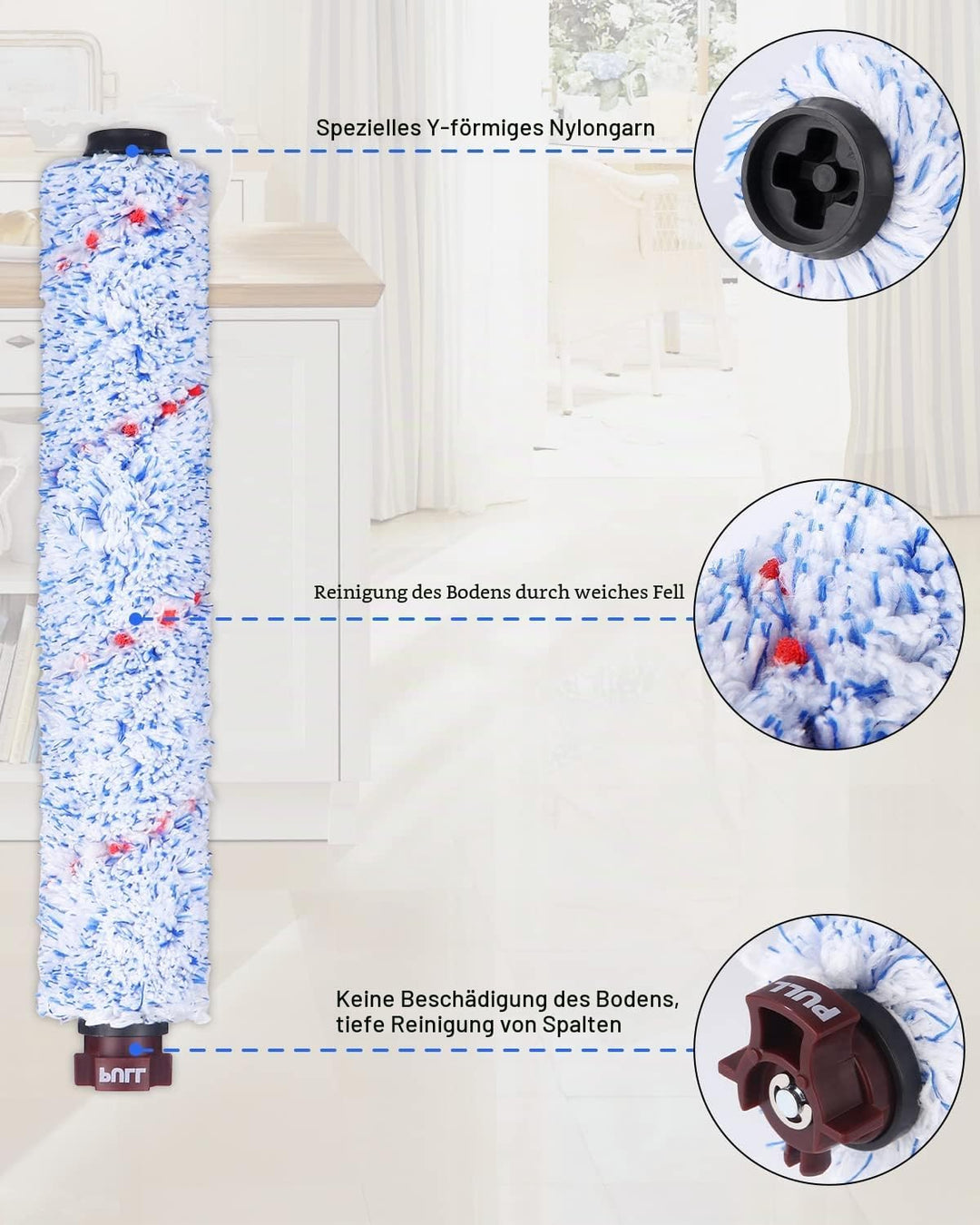 Zubehör für Bissell Crosswave 3-In-1,4 Bürstenrolle Und 5 Filter für Bissell Crosswave 3-in-1, Hartb