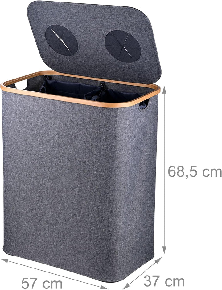 Relaxdays Pfandflaschen Sammelbehälter, 140 L, bis 60 Flaschen, 2 Innenbeutel, Flaschensammler für G