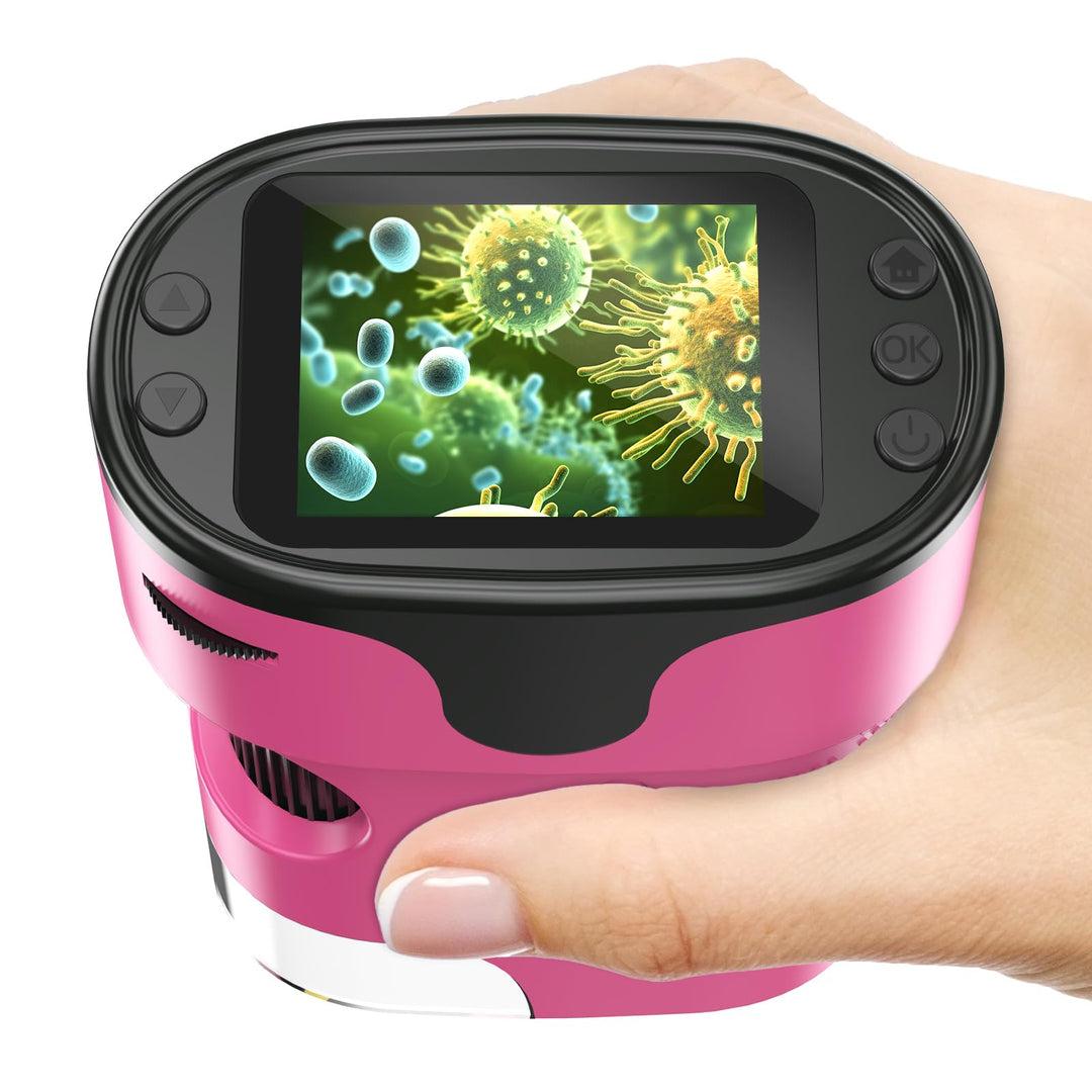 1000X Digitales Handmikroskop mit 2,0" 4K Bildschirm – Wiederaufladbares Komplett-Set inkl. 32GB Spe
