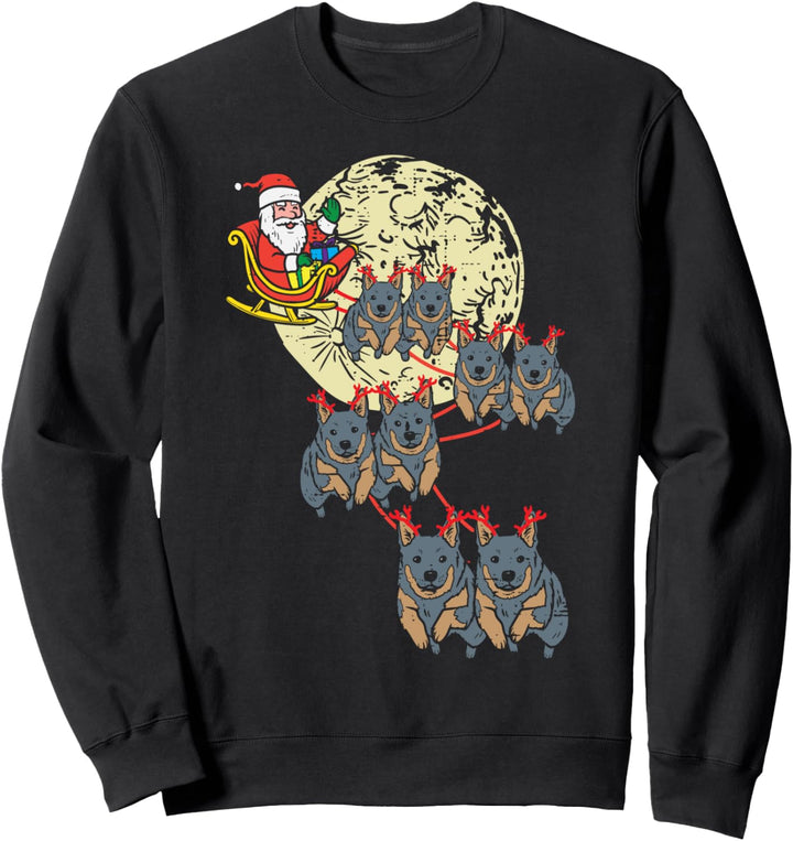 Reindeer Heeler Santa Christmas Animal Cattle Dog Xmas Gift Sweatshirt