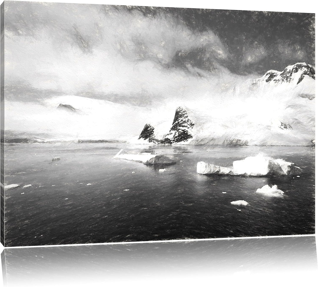 Pixxprint Winterlandschaft in der Antarktis als Leinwandbild/Grösse: 100x70 / Wandbild/Kunstdruck/fe
