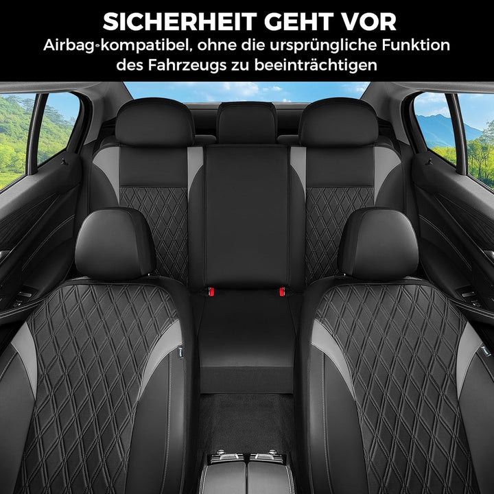 FLORICH Autositzbezüge Komplettset Vordersitze, Atmungsaktive PU Leder Sitzbezüge, Wasserdichter Aut