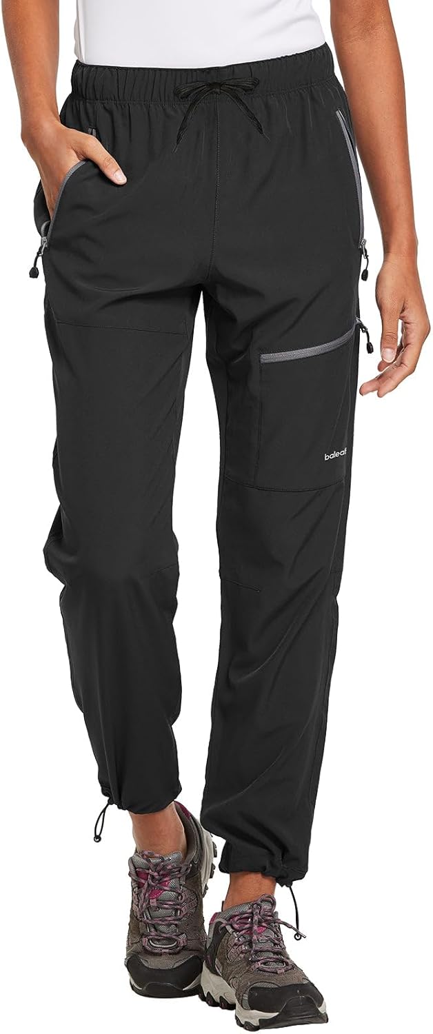 BALEAF Damen Outdoorhose Wanderhose Wasserdicht Schnelltrocknend Leicht Trekkinghose Capris UV Schut