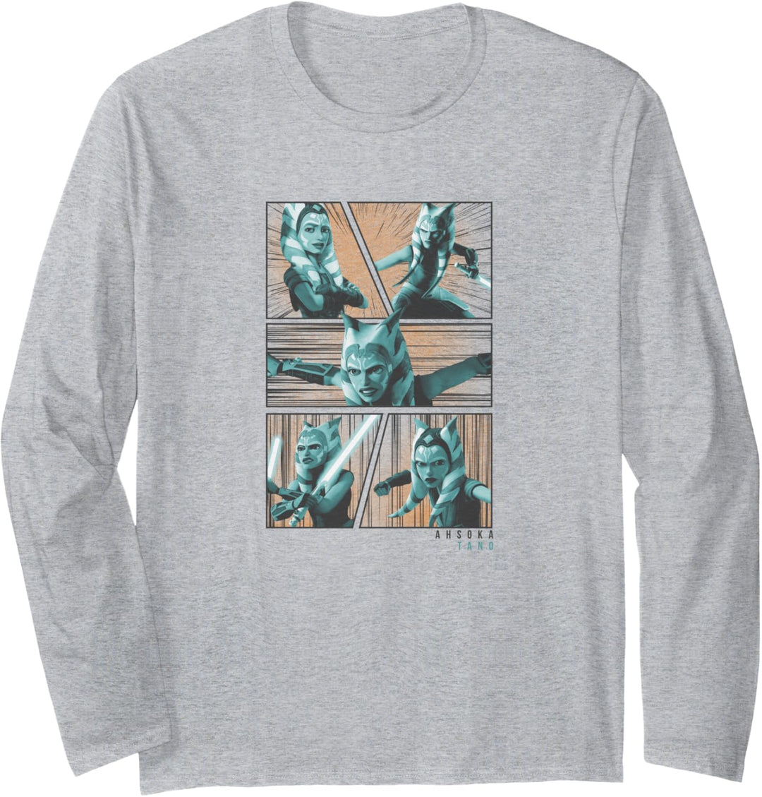 Star Wars Ahsoka Clone Wars Comic Panels Langarmshirt