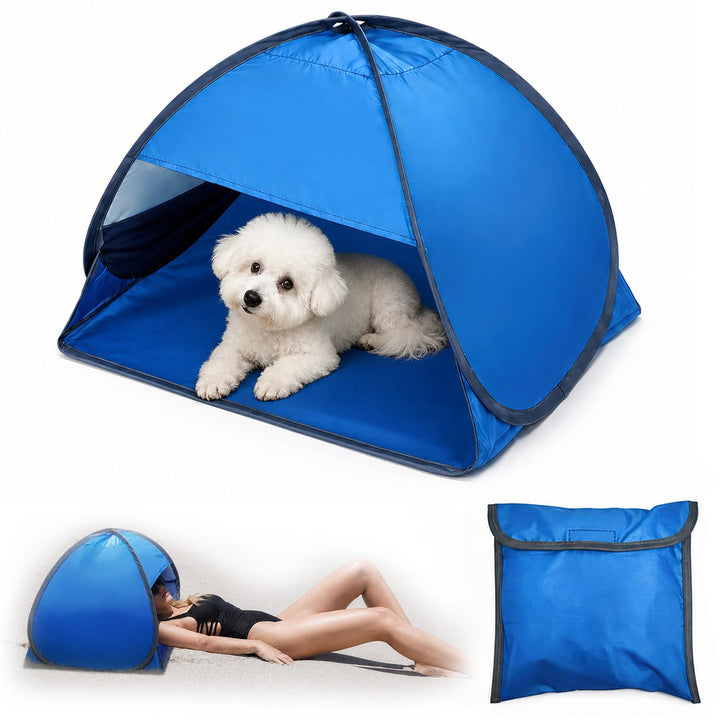 Strandmuschel Pop Up Mini Hundezelt Outdoor Dog Tent | 70x50x45cm: Sonnenschutz Kleiner Kopf, Hunde