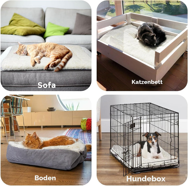 Weiches Katzenbett Waschbar 42x38 cm Plüsch Haustierbett für Kleine Hunde und Katzen - 2 in 1 Katzen