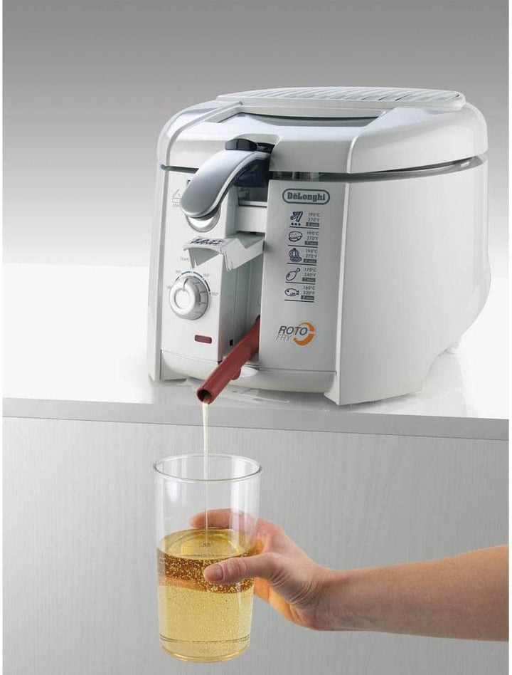 De'Longhi RotoFry F28311.W Roto-Fritteuse, 1 kg Fassungsvermögen, Easy Clean System, Antihaftbeschic