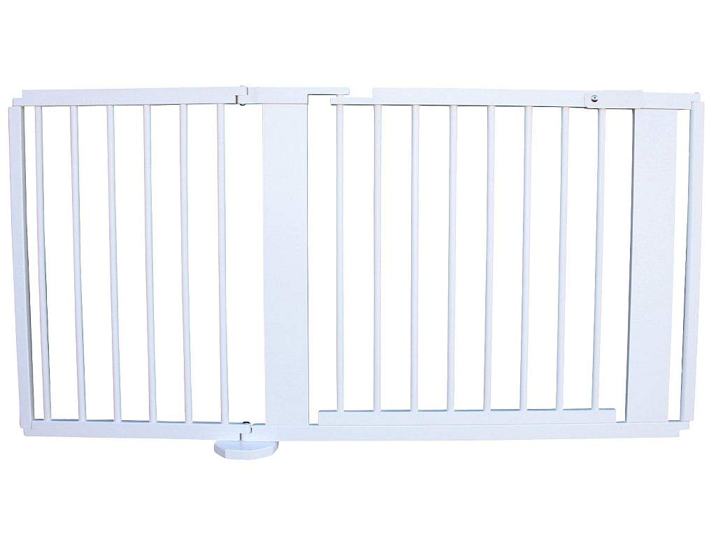 Absperrgitter Türschutzgitter Treppenschutzgitter 119 bis 368 cm massiv Weiss (141cm), 141cm
