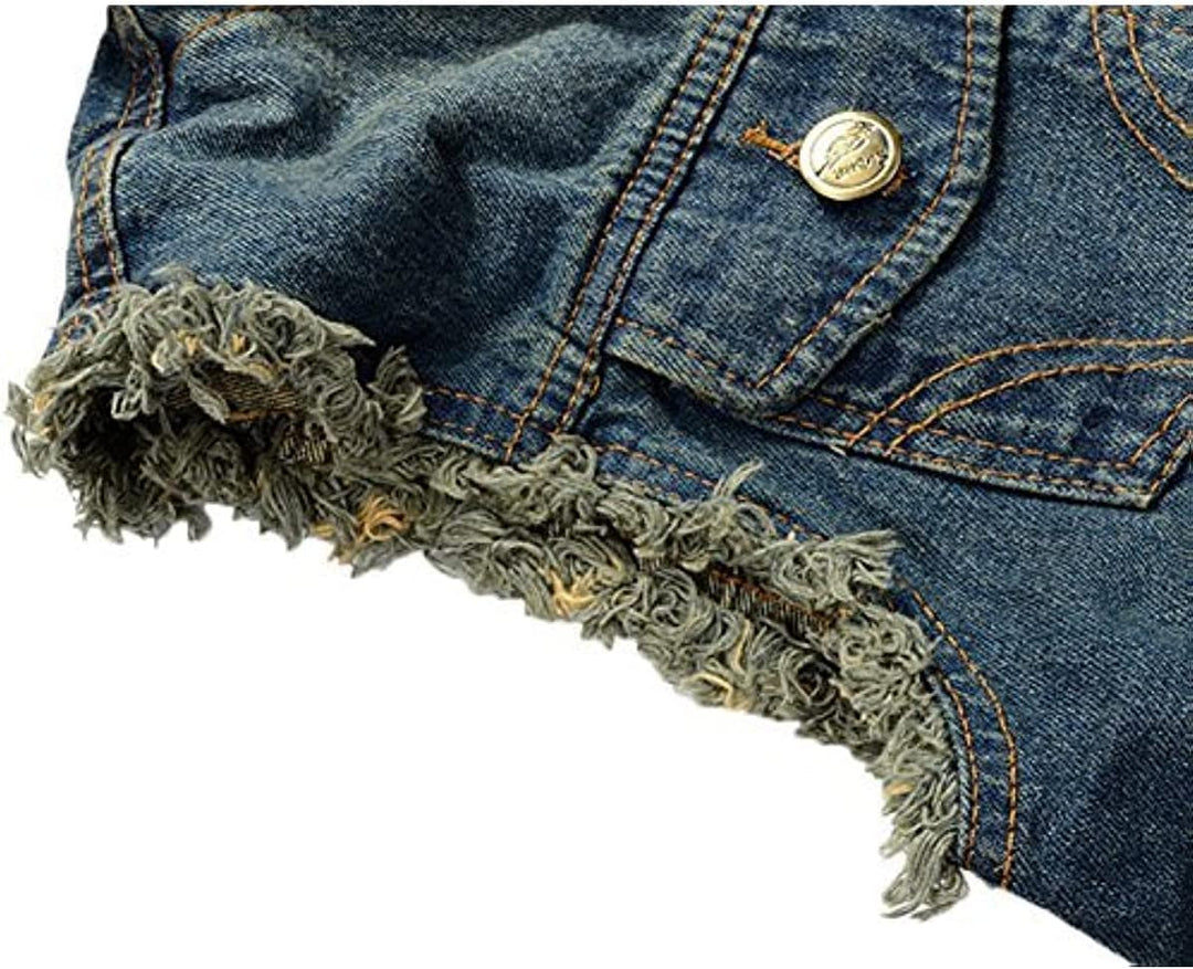 Herren Beiläufiger Denim Weste Jacke Klassische ärmel Dünne Jacken XS Blau, XS Blau