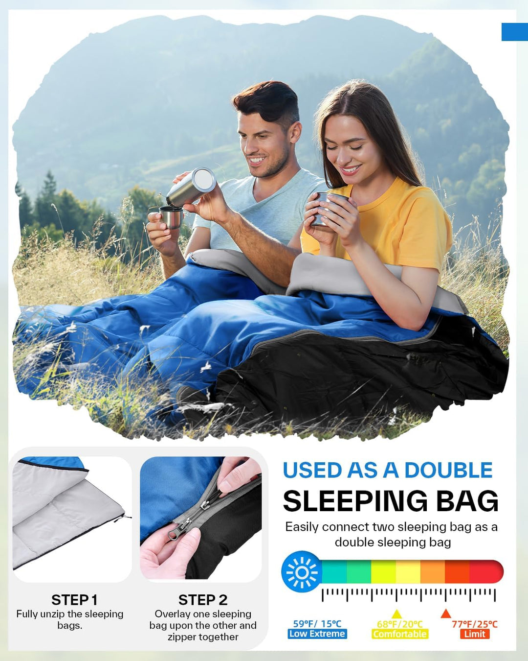 Schlafsack Sommer Schläfsack: Sportneer Warmes Sommer Schlafsacke Tragbar Leicht Wasserdicht Sleepin