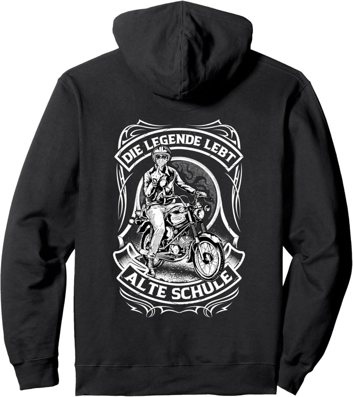 Moped Alte Schule Simson S51 Rücken-Design Pullover Hoodie